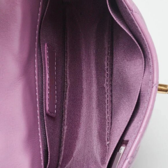 Chanel Purple Quilted Lambskin Shiny Lambskin Quilted Extra Mini Flap - Picture 6 of 11